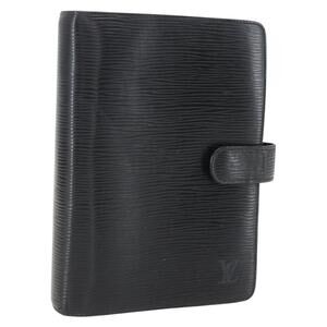 LOUIS VUITTON Epi Agenda MM Day Planner Cover Black R20042 LV Auth ar13887